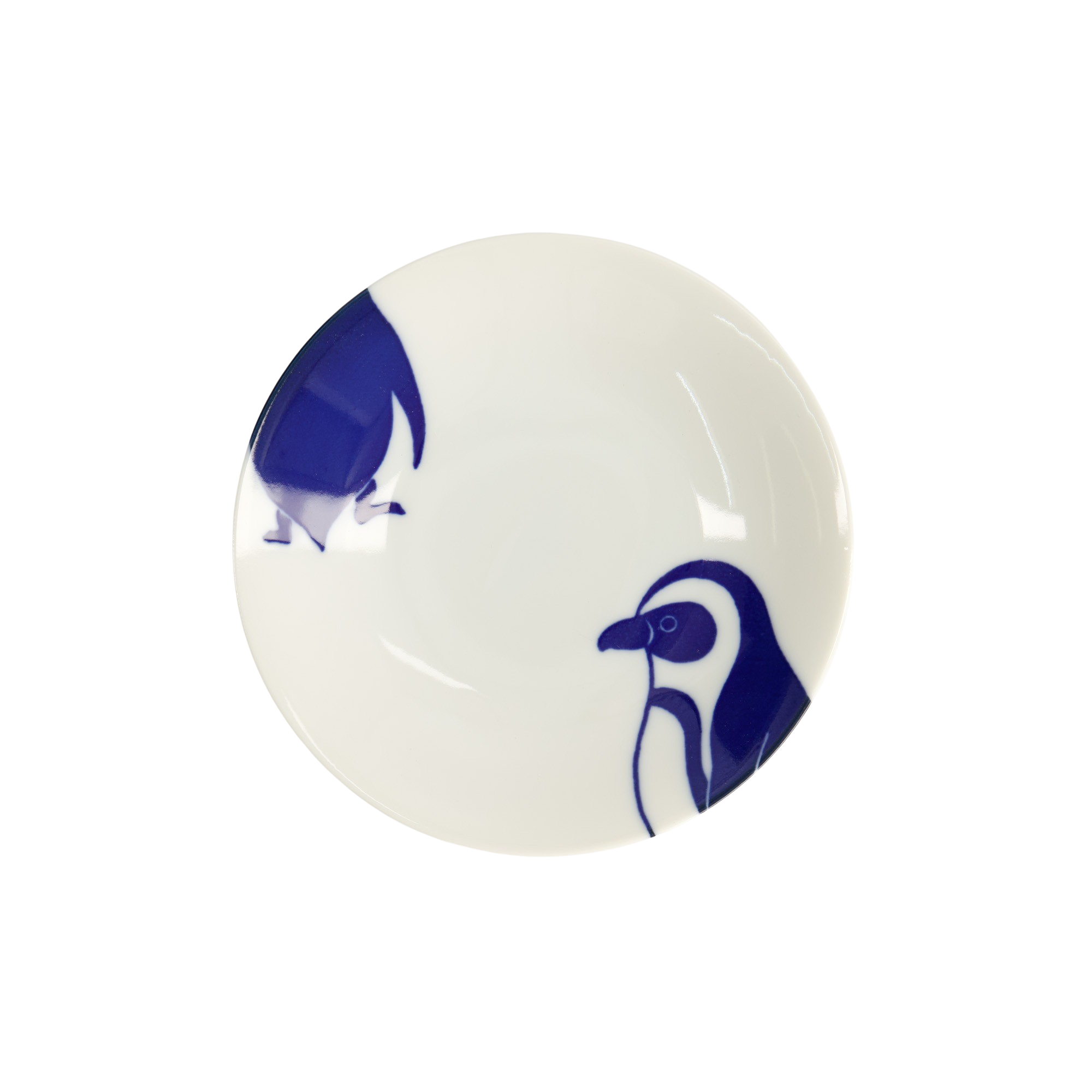 Penguin Kawaii tallerken, blå/hvid - Ø13,7 cm.